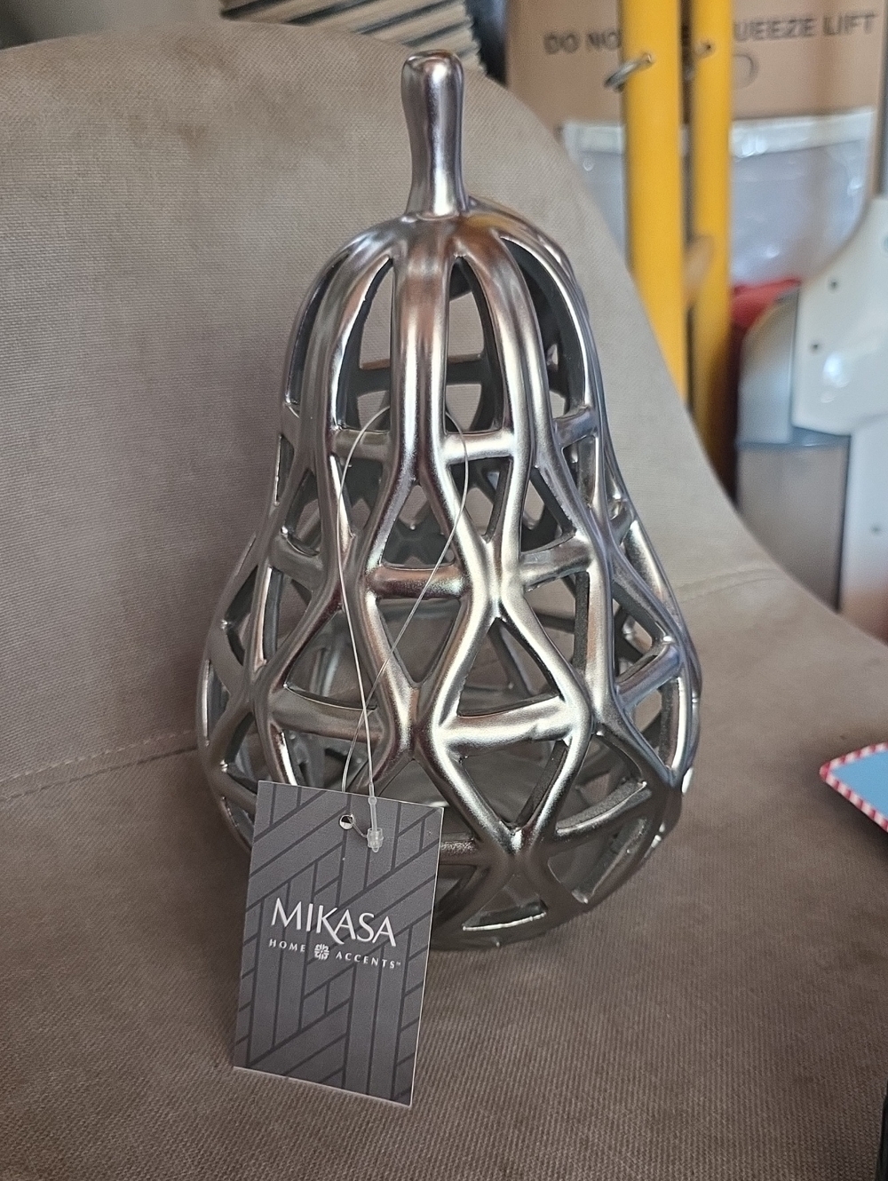 Mikasa Silver Openwork Pear Decorative Accent
